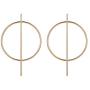 Big Circle Round Dangle Earrings Exaggerated Hollow Circle Link Stick Bar Drop Stud Earrings for Women Girls (Gold)