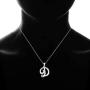 Sea of Ice Sterling Silver Initial Alphabet Letters Pendant Necklace from A-Z, 18 inch