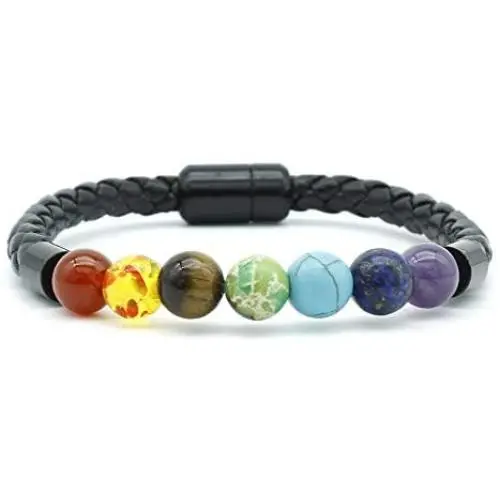 Muyasea 7 Chakra Bracelet Healing Balancing Genuine Leather Bracelets with Magnetic Clasp , Best Gifts Natural Stone Bracelets Muyasea 7 Chakra Bracelet Healing Balancing Genuine Leather Bracelets with Magnetic Clasp , Best Gifts Natural Stone Bracelets