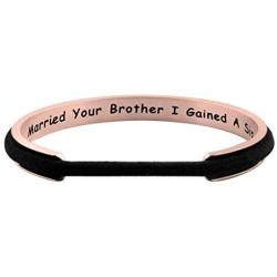 Zuo Bao Sister in Law Gift Hair Tie Bracelet When I Married Your Brother I Gained A Sister Cuff Bracelet Sister of The Groom Bracelet
