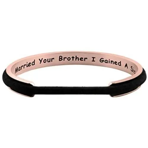 Zuo Bao Sister in Law Gift Hair Tie Bracelet When I Married Your Brother I Gained A Sister Cuff Bracelet Sister of The Groom Bracelet