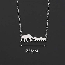 KUIYAI Lucky Family Mother and Child Elephant Necklace Mom of Twins Jewelry