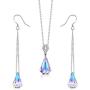 Aurora Borealis Jewelry for Women Girls,Sterling Silver Necklaces Earrings Crystal from Swarovski,Mothers Day Gift for Her