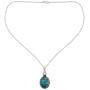 NOVICA Reconstituted Turquoise Cultured Freshwater Pearl Silver Pendant Necklace, 18'' Blue Visions