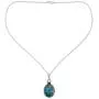 NOVICA Reconstituted Turquoise Cultured Freshwater Pearl Silver Pendant Necklace, 18'' Blue Visions NOVICA Reconstituted Turquoise Cultured Freshwater Pearl Silver Pendant Necklace, 18'' Blue Visions