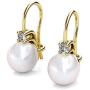 Cate & Chloe Cassie Refined 18k White Gold Pearl Drop Earrings with Swarovski Crystals, Womens Gold Earrings, Pearl Dangle Earrings for Women, Special Occasion Jewelry