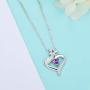 Love Heart Necklace for Women 925 Sterling Silver Birthstone Necklace Gifts for Women Girls Wife Mom Girlfriend