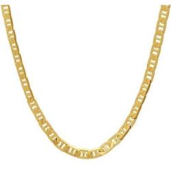 GM Jewelry 18K Gold Plated Flat Mariner/Marina 3MM Chain Necklace 24 Inches Men Women Teens Children