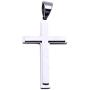 Double Rainbow Jewelry C08S-P32S Men Stainless Steel Silver Cross Pendant Cuban Necklace Chain Link
