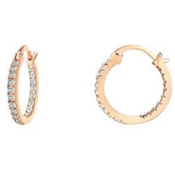 PAVOI 14K Gold Plated 925 Sterling Silver Post Cubic Zirconia Hoop Earrings 30/15mm