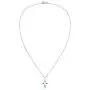 AeraVida Elegant X Cross Simulated Turquoise Inlay .925 Sterling Silver Pendant Necklace AeraVida Elegant X Cross Simulated Turquoise Inlay .925 Sterling Silver Pendant Necklace