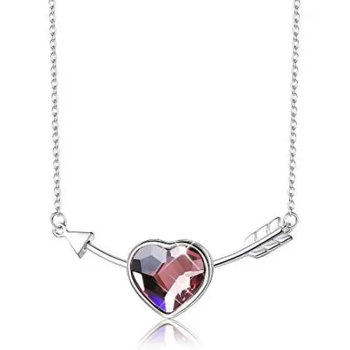 Sllaiss Made with Swarovski Crystal Pendant Infinity Love Heart Jewelry Purple Arrow Necklace Gift for Mother Day Girlfriend Sllaiss Made with Swarovski Crystal Pendant Infinity Love Heart Jewelry Purple Arrow Necklace Gift for Mother Day Girlfriend
