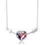 Sllaiss Made with Swarovski Crystal Pendant Infinity Love Heart Jewelry Purple Arrow Necklace Gift for Mother Day Girlfriend