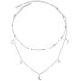 S925 Sterling Silver Layered Choker Jewelry Clavicle Double Short Chain Necklace Gift for Women Girls