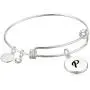 Alex and Ani Halos & Glories, Initial P Shiny Silver Bangle Bracelet Alex and Ani Halos & Glories, Initial P Shiny Silver Bangle Bracelet