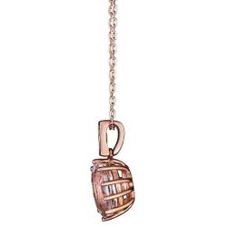 Gin & Grace 10K Rose Gold Natural Diamond (I1,I2) & Genuine Morganite Pendant Necklace for Women