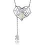 JZCOLOR Spider Pendant Necklace for Women - 925 Sterling Silver Heart Cobweb Necklace Halloween Jewelry Gift for Teens Girls