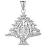 Fine Sterling Silver Lebanese Cedar Tree with Allah Symbol Pendant Necklace Fine Sterling Silver Lebanese Cedar Tree with Allah Symbol Pendant Necklace