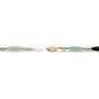 14K Yellow Gold Genuine Multicolor Jade Beaded and Barrel Strand Bracelet (5mm), Fish Hook Clasp, 7.5 inches