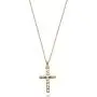 Miabella 925 Sterling Silver Italian Hammered Cross Pendant Necklace, 18 Inch Chain Made in Italy