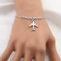 FUSTYLE Airplane Necklace Aircraft Pendant Flight Attendant Jewelry Pilot Gifts for Aviation Traveler (Bracelet)