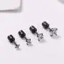 Besteel 6 Pairs Stud Earrings for Women Men Stainless Steel Double Round Cubic Zirconia CZ Earrings Screw Back 2-7MM