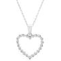 Quality Jewels 1/2 Carat Diamond Heart Pendant Necklace, 925 Sterling Silver Heart Necklace for Women and Girls, 18'' Adjustable Cable Chain