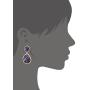 BONALUNA Bohemian Wood And Flower Printed Oval Shaped Drop Statement Earrings