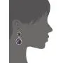 BONALUNA Bohemian Wood And Flower Printed Oval Shaped Drop Statement Earrings BONALUNA Bohemian Wood And Flower Printed Oval Shaped Drop Statement Earrings