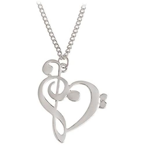 Silver Musical Note Necklace Pendant Treble Clef Music Jewelry for Women Girlfriend Daughter