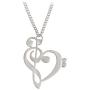 Silver Musical Note Necklace Pendant Treble Clef Music Jewelry for Women Girlfriend Daughter