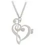 Silver Musical Note Necklace Pendant Treble Clef Music Jewelry for Women Girlfriend Daughter