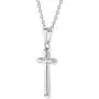 925 Sterling Silver Plain Stick Small Cross Pendant Necklace for Children 16'' 925 Sterling Silver Plain Stick Small Cross Pendant Necklace for Children 16''