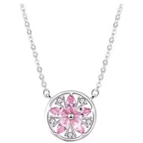 Lam Sence Sterling Silver Sakura Flower Pendant Necklace, Pink Jewelry for Women Girls Lam Sence Sterling Silver Sakura Flower Pendant Necklace, Pink Jewelry for Women Girls