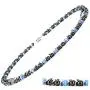 Elegant Womens Hematite Magnetic Therapy Necklace with Healing Stones Pain Relief for Neck Arthritis Migraine Headaches Shoulders and Back (Regular, Blue Cat Eye)