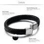 Jstyle Braided Leather Bracelets for Men Bangle Bracelets Fashion Magnetic Clasp 7.5-8.5 Inch