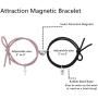 2Pcs Heart Magnetic Bracelet for Women Mutual Attraction Bracelets Distance Relationship Rubber Rope Bracelet Friendship Matching Bracelet for Her Sister BFF Best Friend Gifts