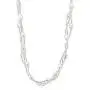 Gem Stone King Twisted White Cultured Freshwater Pearl 16 Inch Necklace for Women and 7 Inch Bracelet with Magnetic Clasp