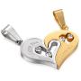 Jstyle Stainless Steel Mens Womens Couple Necklace Friendship Puzzle CZ Love Matching Heart Pendants