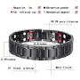 USWEL Magnetic Bracelets for Men Pain Relief Pure Titanium Double Row 4 Elements Strong Magnets Bracelet, Adjustable