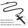 Apeso Cross Necklace for Men and Women, Gold Silver Black Stainless Steel Cross Pendant Chain Jewelry Gifts for Women Boys 20-22 Inches Apeso Cross Necklace for Men and Women, Gold Silver Black Stainless Steel Cross Pendant Chain Jewelry Gifts for Women Boys 20-22 Inches