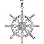 Religious Jewelry by FDJ Fine Sterling Silver Wheel of The Buddhist Dharma Pendant Necklace