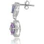 Sterling Silver Amethyst Tanzanite and White Topaz Dangle Earrings