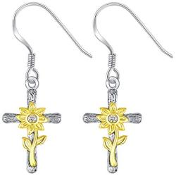 SNZM You are My Sunshine Sunflower Earrings for Women Sterling Silver Earrings Jewelry Gifts for Mothers Day Girlfriend