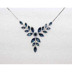 Faship Gorgeous Rhinestone Crystal Floral Necklace Earrings Set