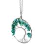 Luvalti Tree of Life - Gemstone Chakra Jewelry Blue Silver Chain Necklace