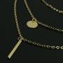 Kercisbeauty 3 Layer Choker Necklace with Disc Pendant for Women and Teen Girls Halloween Back to School Party Prom (Gold-2)