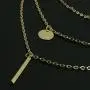 Kercisbeauty 3 Layer Choker Necklace with Disc Pendant for Women and Teen Girls Halloween Back to School Party Prom (Gold-2)