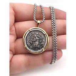 LESLIE BOULES Vintage Saint Christopher Medal Necklace for Men 22 Inches Length Protection Jewelry