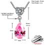 Silver Necklace 18k White Gold Plated 925 Sterling Silver 3 Prong Pear Shape Cubic Zirconia Crystal Heart Pendant Necklace for Women,18'' Silver Chain with Gift Box